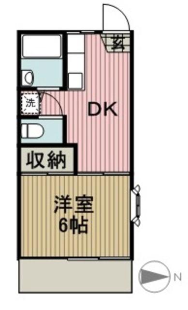 ホワイトアピア(1DK/1階)の間取り写真