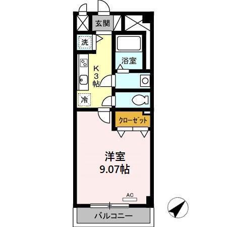 プレストンズ新栄(1K/4階)の間取り写真