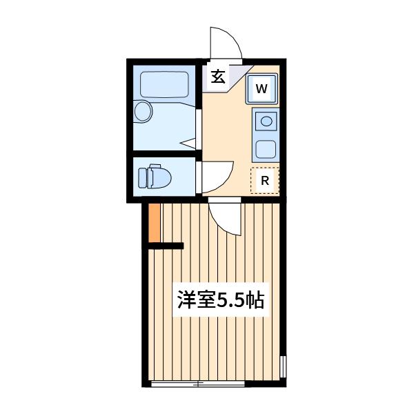 クレア大岡(1K/1階)の間取り写真