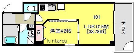 グランステート千葉中央(1LDK/1階)の間取り写真