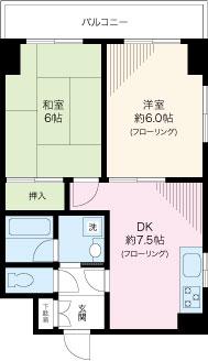 白山麻の実ハイツ(2DK/2階)の間取り写真