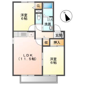 ファミリア21(2LDK/2階)の間取り写真
