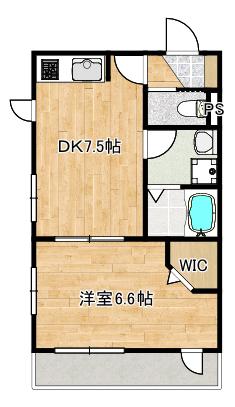 CASA FERIO(1DK/4階)の間取り写真