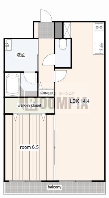 ポルテ ボヌール(1LDK/2階)の間取り写真