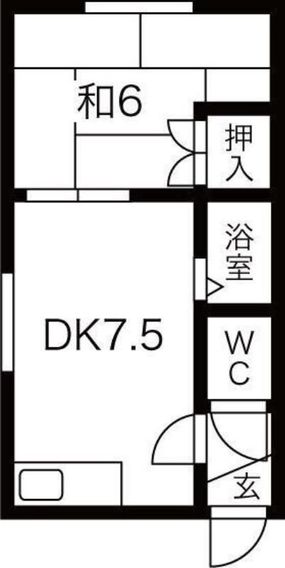 YS環状通東(1DK/2階)の間取り写真