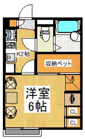 レオパレス白樺IV(1K/1階)の間取り写真
