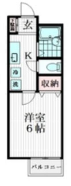 サンライズ石神井(1K/2階)の間取り写真