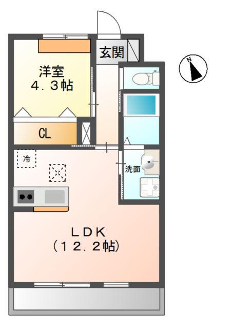 GOD VALLEYIII(1LDK/2階)の間取り写真