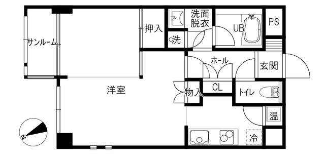 テアトロ(ワンルーム/4階)の間取り写真