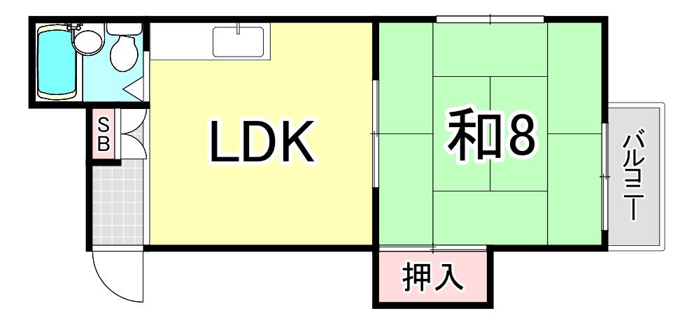 サニーハウス(1LDK/2階)の間取り写真
