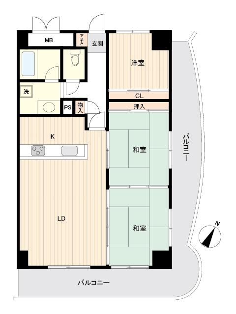 高砂関弐番館(3LDK/7階)の間取り写真