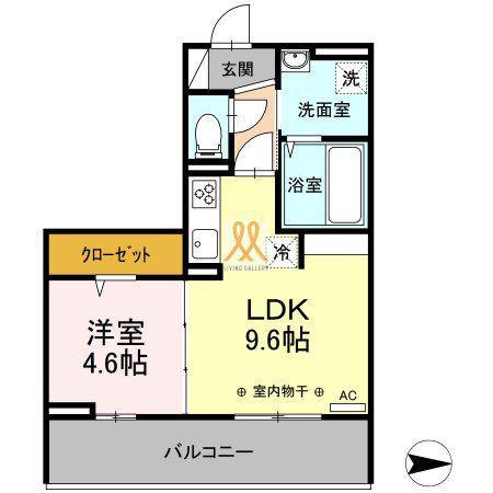 サニーコート(1LDK/3階)の間取り写真