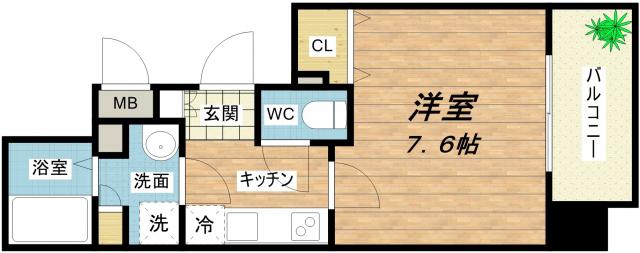 アマービレ森之宮(1K/3階)の間取り写真