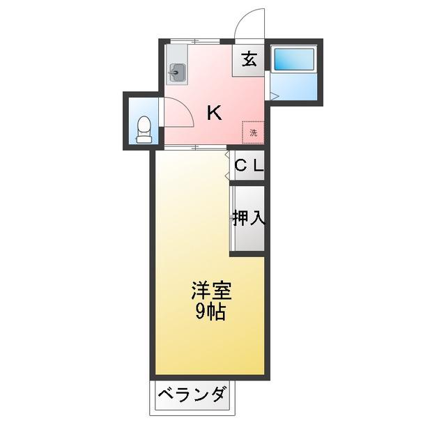 サンライトビレッジ(1K/1階)の間取り写真