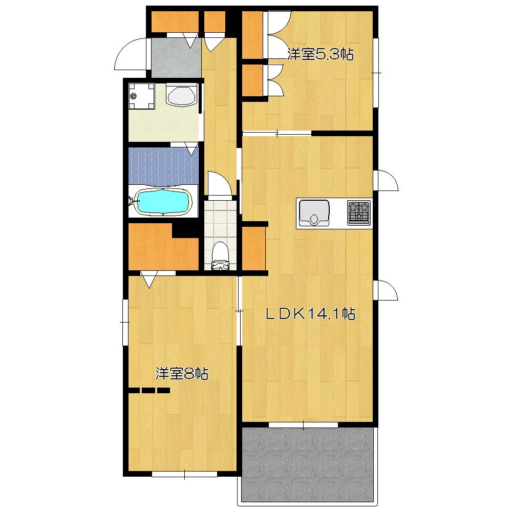 PRESTIGEAプレステージア(2LDK/5階)の間取り写真
