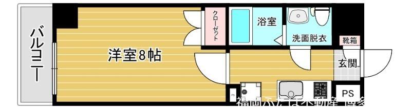 リファレンス博多(1K/11階)の間取り写真