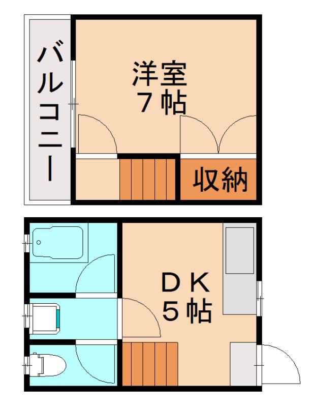 テラスハウス梅尾(1DK/1階)の間取り写真