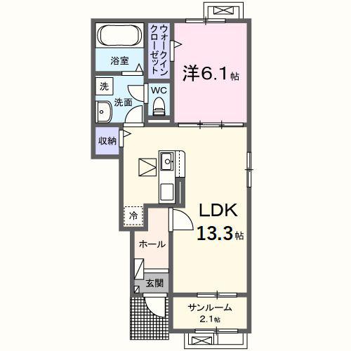 CONSTELLATION(1LDK/1階)の間取り写真