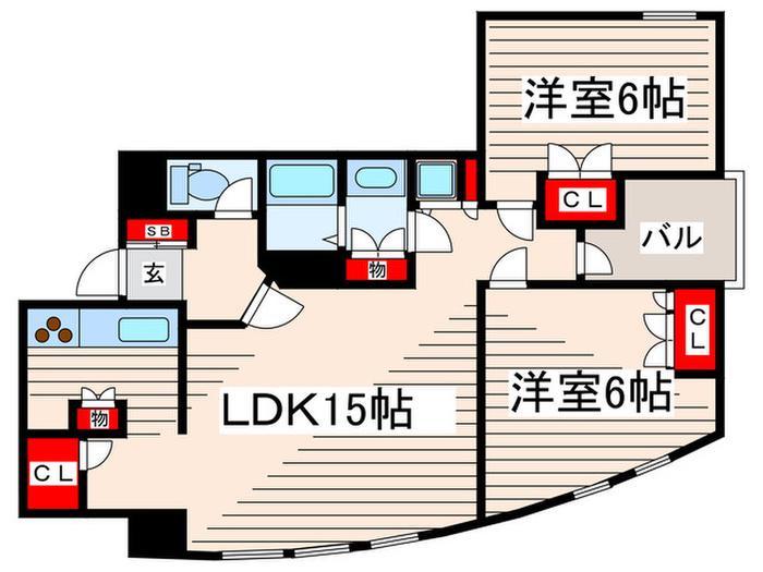 RAIA(2LDK/3階)の間取り写真