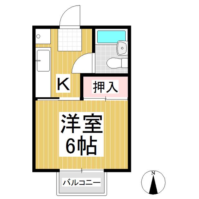 コーポ金子(1K/2階)の間取り写真