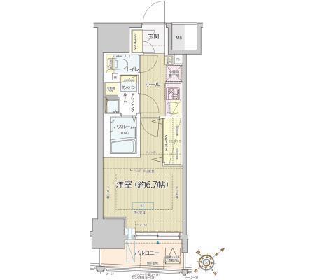 レビスタ白金高輪(1K/10階)の間取り写真