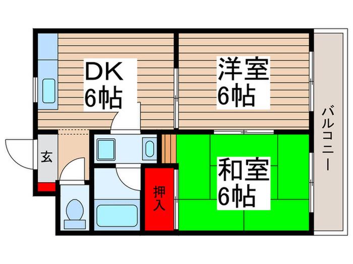 メゾンモナ(2DK/3階)の間取り写真