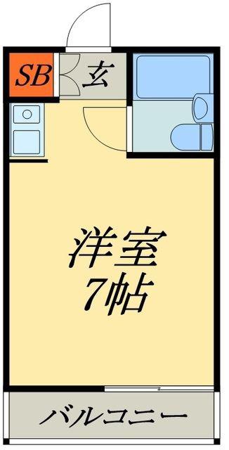 メリッサ(ワンルーム/2階)の間取り写真