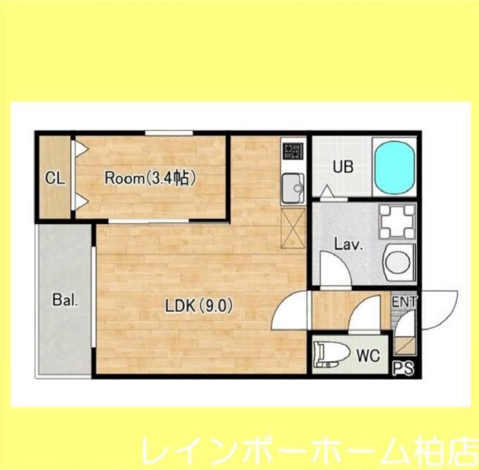 ジーメゾン松戸五香ピュール(1LDK/2階)の間取り写真