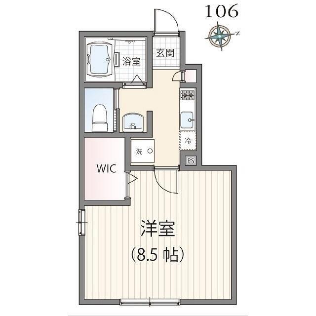 ミハス要町(1K/1階)の間取り写真