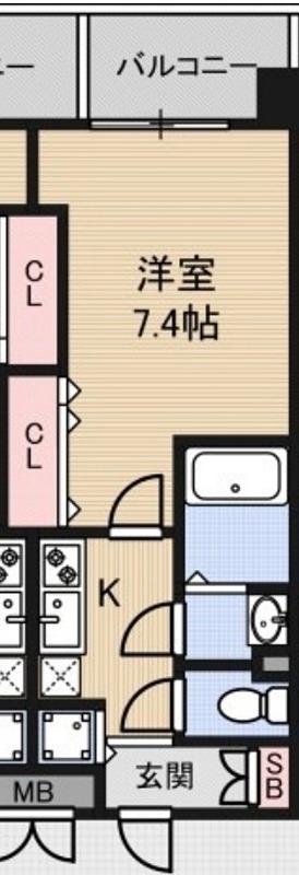 LUXE江坂II(1K/6階)の間取り写真