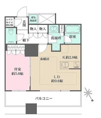 ザ・パークハウス西新宿タワー60(1LDK/11階)の間取り写真