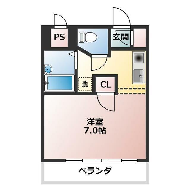 J・K MANSION I(1K/3階)の間取り写真
