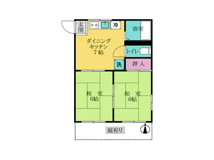 サンシャインハイツ(2DK/1階)の間取り写真