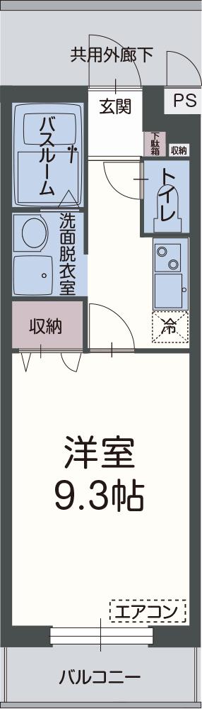 アルコバレーノII(1K/2階)の間取り写真