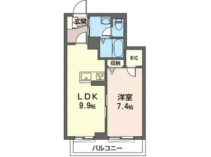 GRAN MERVEILLE藤沢(1LDK/2階)の間取り写真