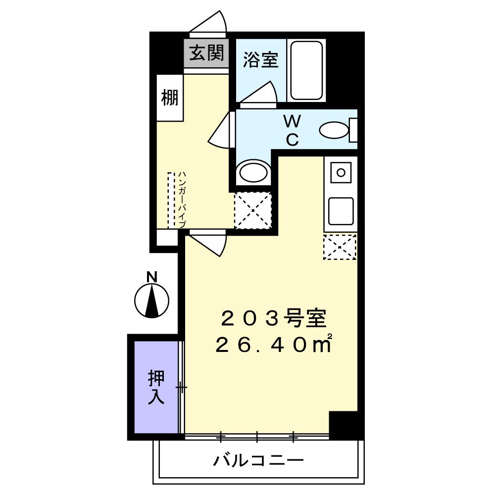コーポ青葉台(ワンルーム/2階)の間取り写真
