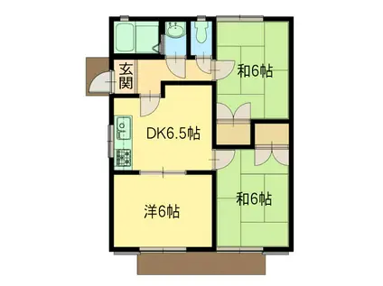 ユーロハイツS(3DK/2階)の間取り写真