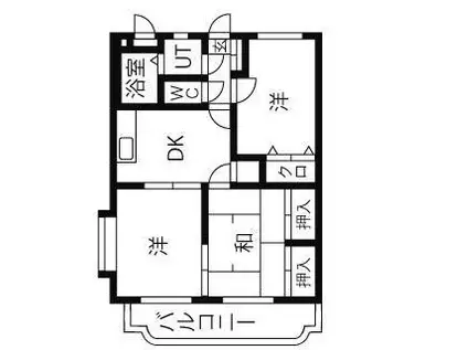 ユーミーエルグランデ(3DK/1階)の間取り写真