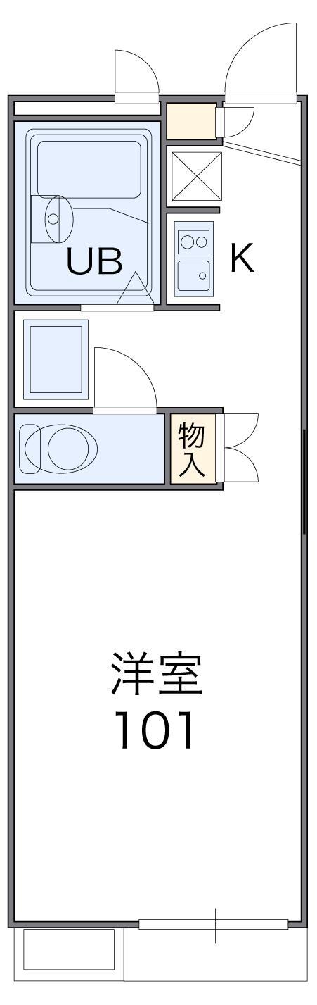 レオパレスTHENEWMILLENNIUM(1K/1階)の間取り写真