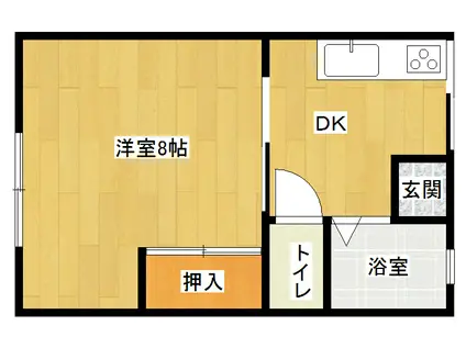 パナハイツ若園(1DK/2階)の間取り写真