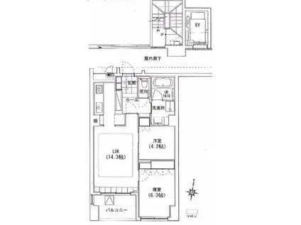 アートフォルム元城(2LDK/3階)の間取り写真
