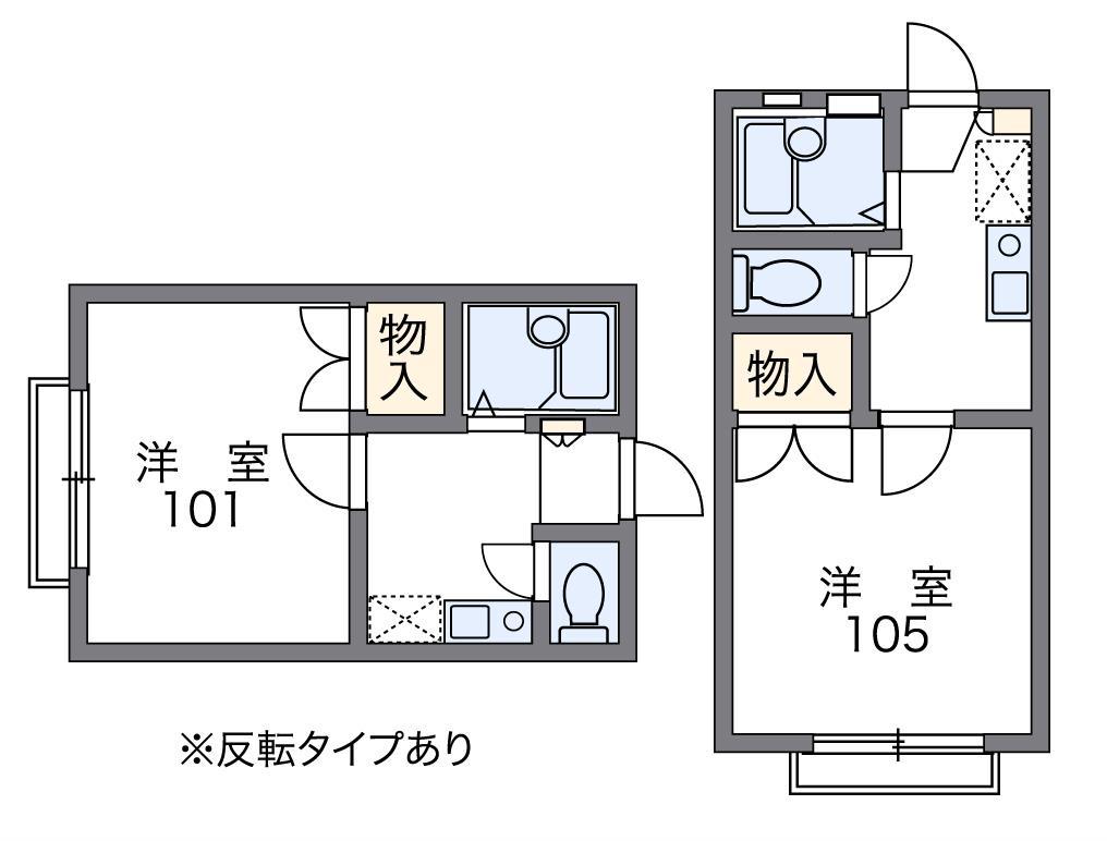 レオパレスナカムラII(1K/2階)の間取り写真
