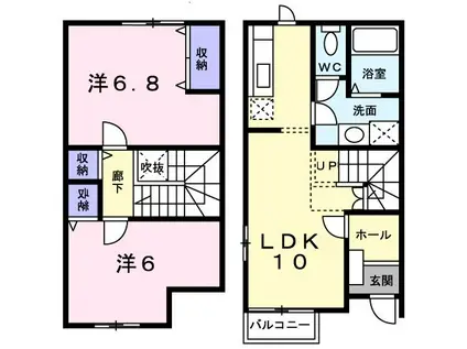 ビリーヴ II(2LDK/1階)の間取り写真