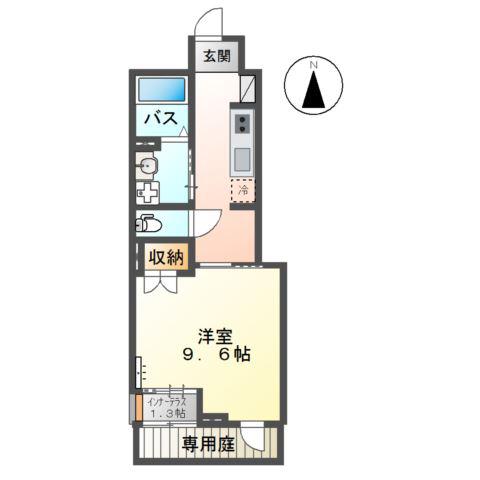 アヴァンセ太田(1K/1階)の間取り写真
