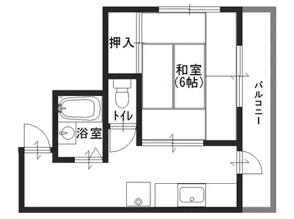 プレステージ藤田(1K/3階)の間取り写真