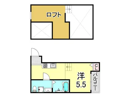 ソフトリィ(ワンルーム/1階)の間取り写真