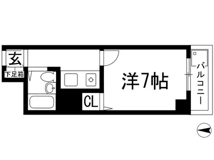 エルベラーノ宝塚(1K/3階)の間取り写真