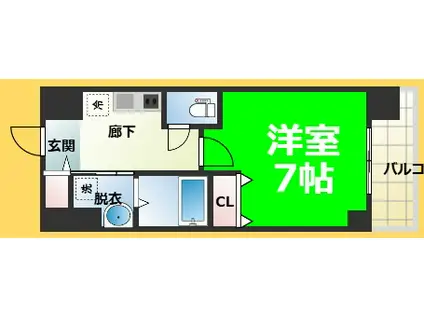 S-FORT難波西(1K/9階)の間取り写真