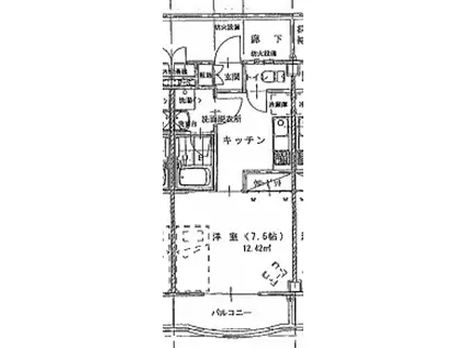 マリンビル(1K/3階)の間取り写真