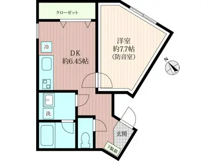 VORT南常盤台レジデンス(1K/2階)の間取り写真